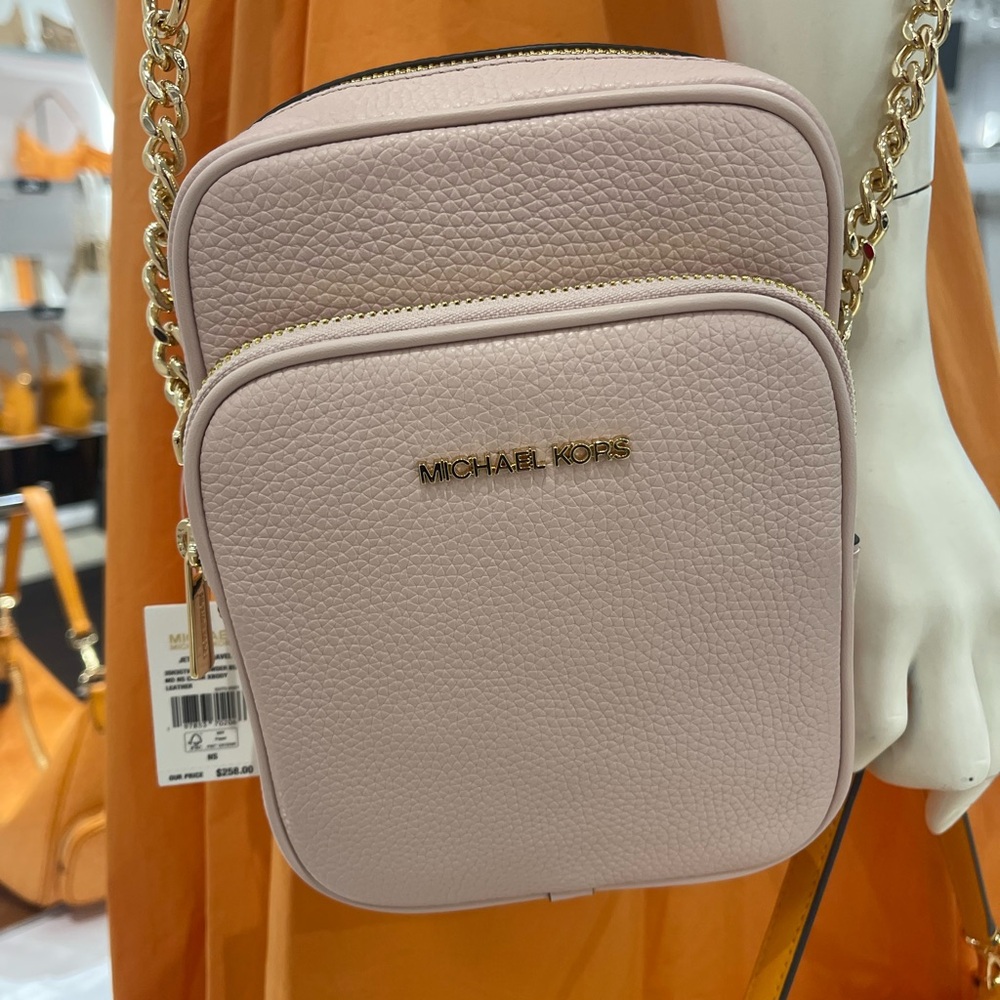 MICHAEL KORS JST Md Pebbled Leather NS Flight Chain Crossbody XBODY 
Powder
NWT - Picture 13 of 16